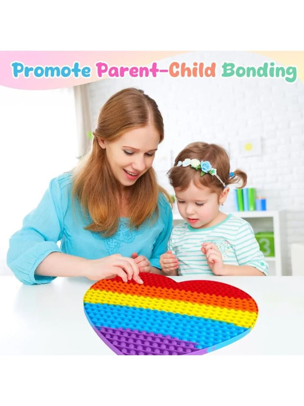 Giant Rainbow Heart Fidget Toy | 19.3